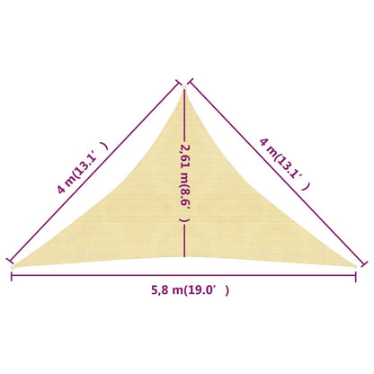 Vela Parasole 160 g/m² Beige 4x4x5,8 m in HDPE - homemem39