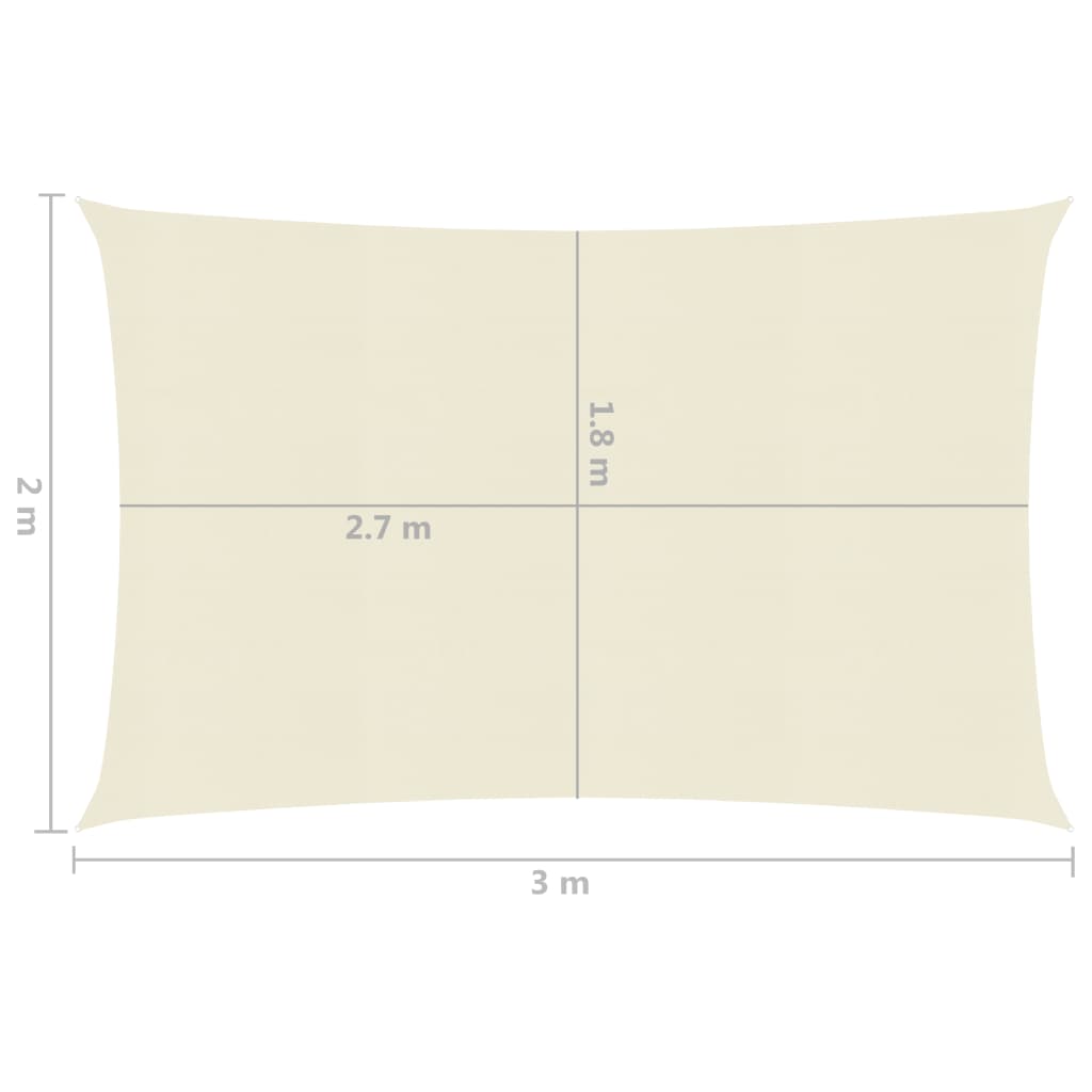 Vela Parasole 160 g/m² Crema 2x3 m in HDPE - homemem39