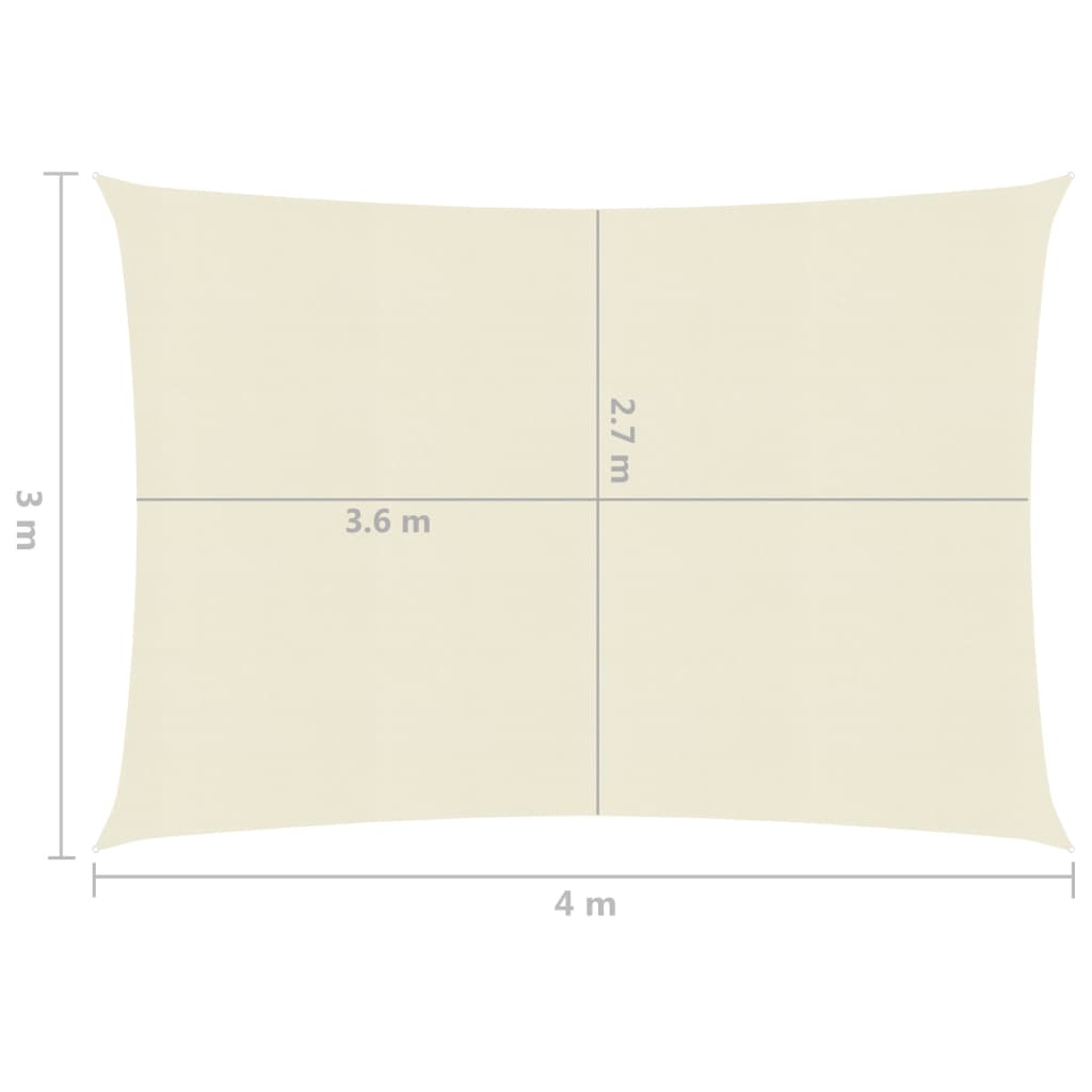 Vela Parasole 160 g/m² Crema 3x4 m in HDPE - homemem39