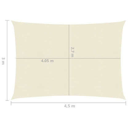 Vela Parasole 160 g/m² Crema 3x4,5 m in HDPE - homemem39