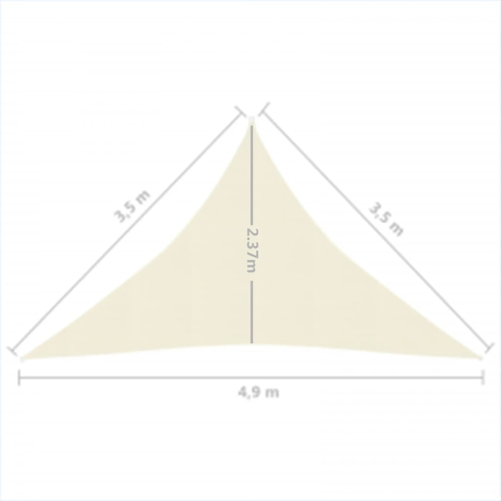 Vela Parasole 160 g/m² Crema 3,5x3,5x4,9 m in HDPE - homemem39