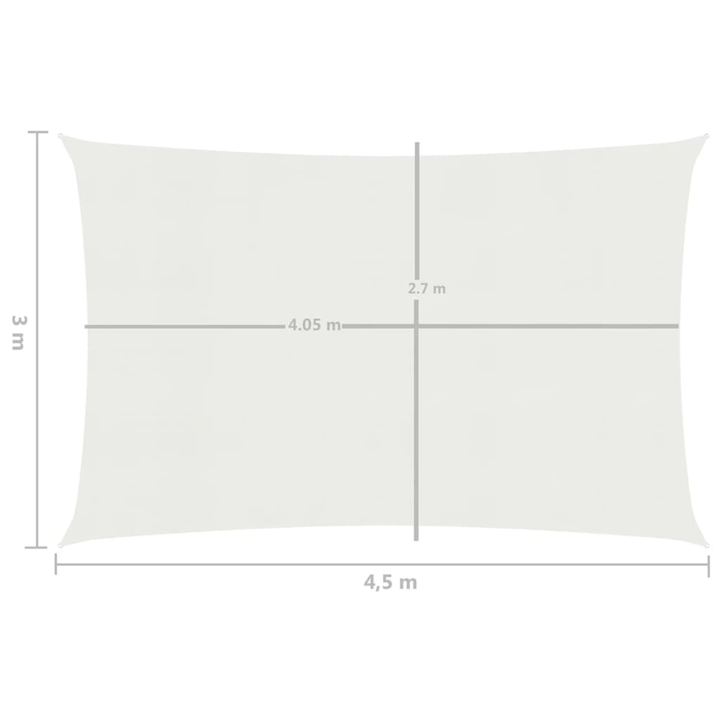 Vela Parasole 160 g/m² Bianca 3x4,5 m in HDPE - homemem39