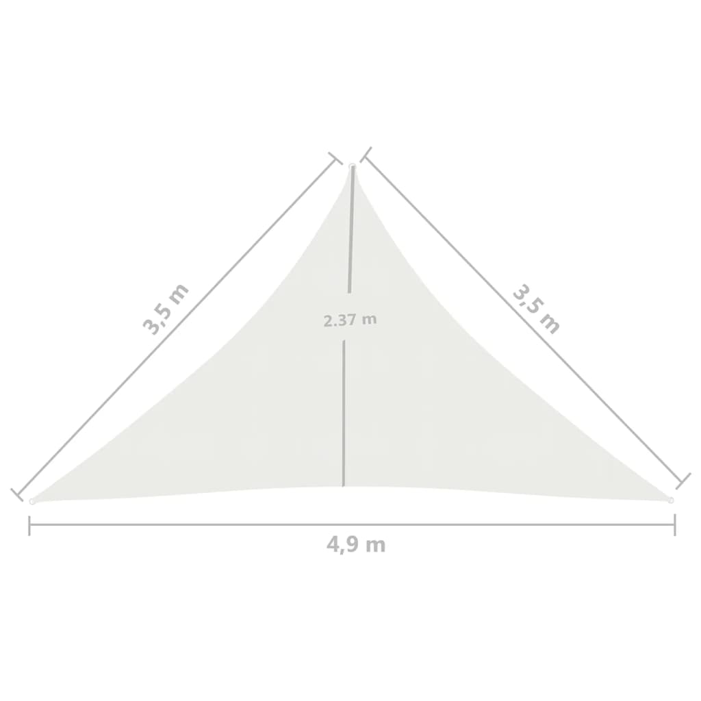 Vela Parasole 160 g/m² Bianca 3,5x3,5x4,9 m in HDPE - homemem39