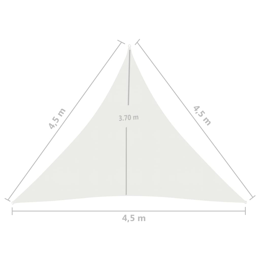 Vela Parasole 160 g/m² Bianca 4,5x4,5x4,5 m in HDPE - homemem39