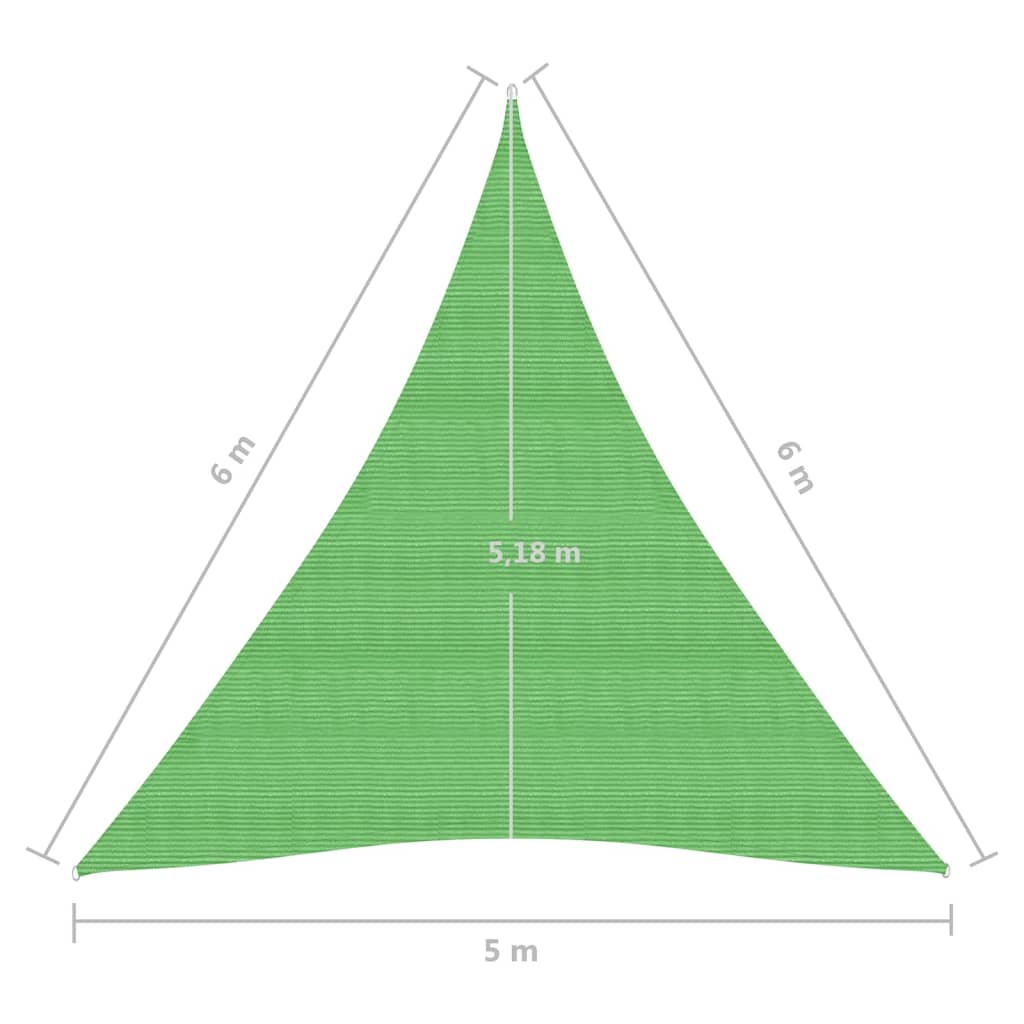 Vela Parasole 160 g/m² Verde Chiaro 5x6x6 m in HDPE - homemem39