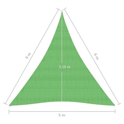 Vela Parasole 160 g/m² Verde Chiaro 5x6x6 m in HDPE - homemem39