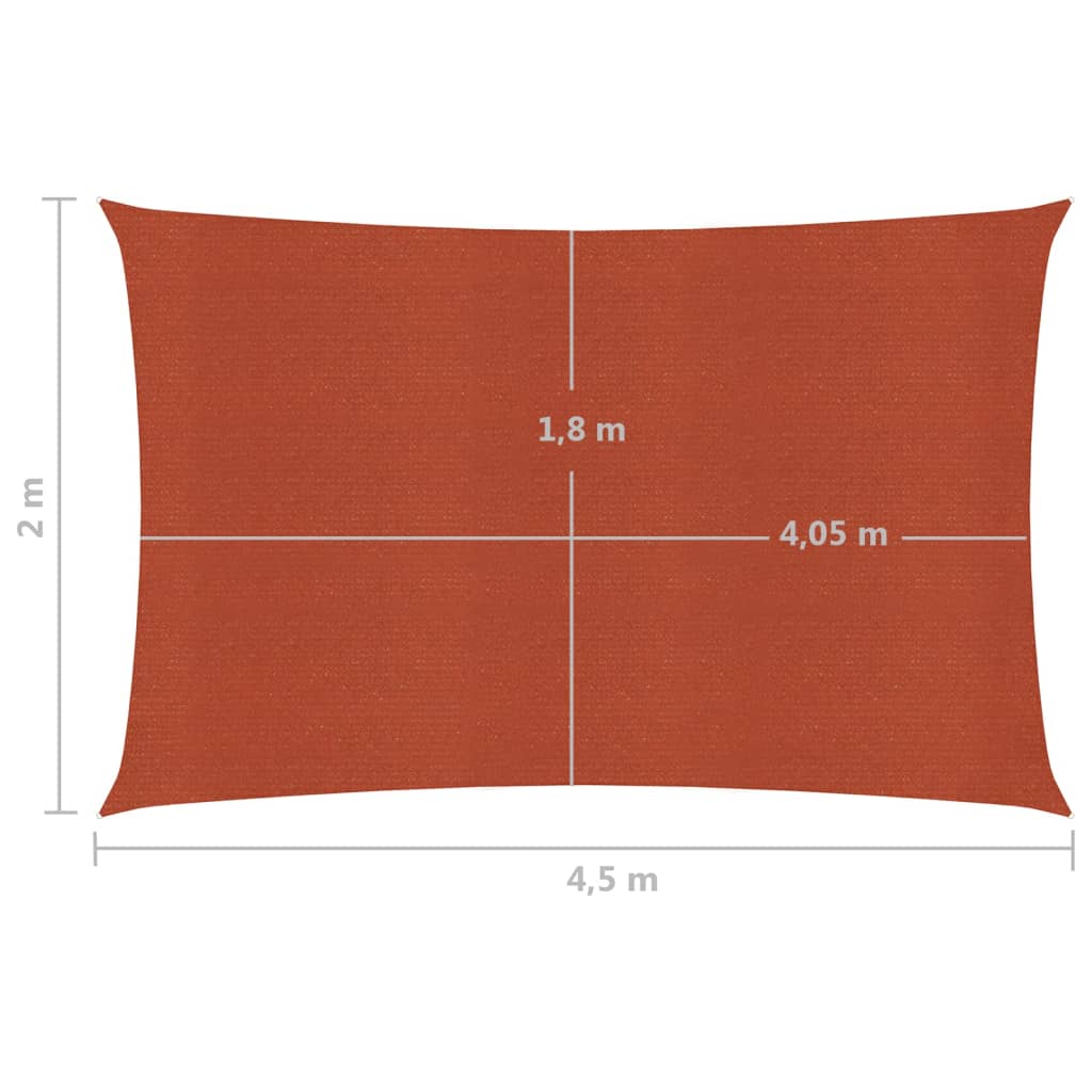 Vela Parasole 160 g/m² Terracotta 2x4,5 m in HDPE - homemem39