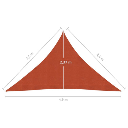 Vela Parasole 160 g/m² Terracotta 3,5x3,5x4,9 m in HDPE - homemem39