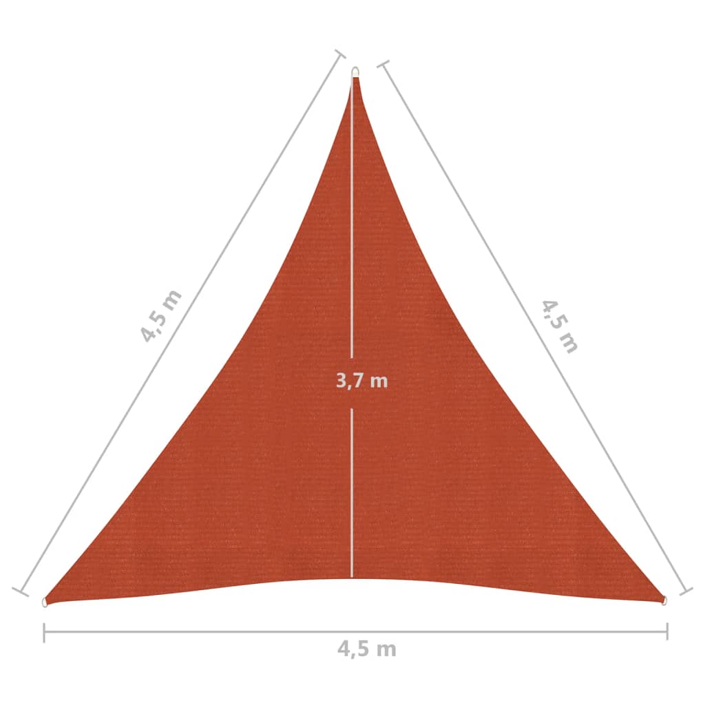 Vela Parasole 160 g/m² Terracotta 4,5x4,5x4,5 m in HDPE - homemem39