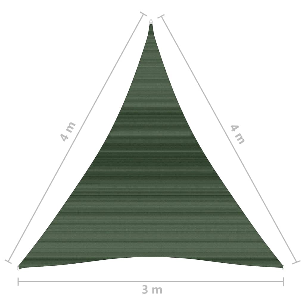 Vela Parasole 160 g/m² Verde Scuro 3x4x4 m in HDPE - homemem39