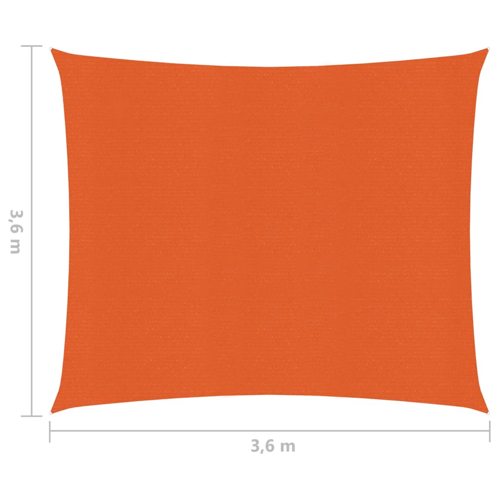 Vela Parasole 160 g/m² Arancione 3,6x3,6 m in HDPE - homemem39