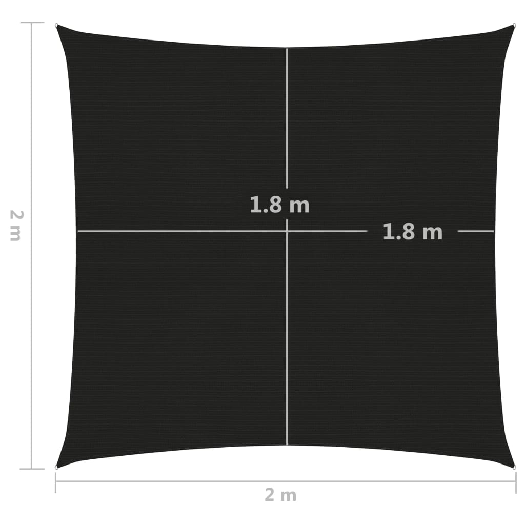 Vela Parasole 160 g/m² Nera 2x2 m in HDPE - homemem39