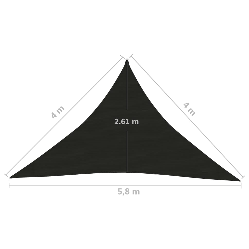 Vela Parasole 160 g/m² Nera 4x4x5,8 m in HDPE - homemem39