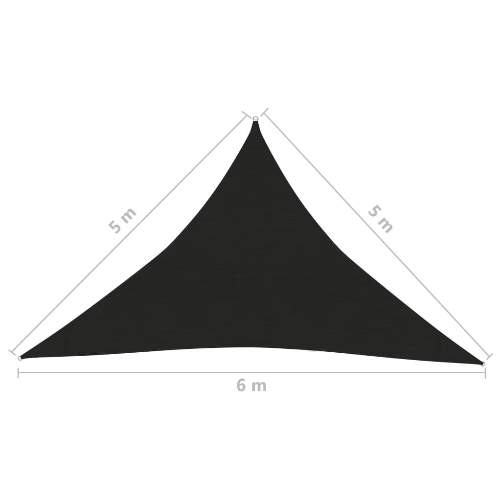 Vela Parasole 160 g/m² Nera 5x5x6 m in HDPE - homemem39