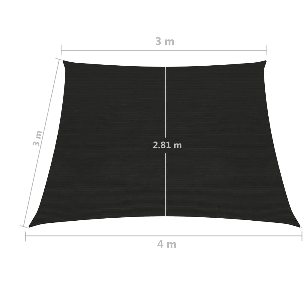 Vela Parasole 160 g/m² Nera 3/4x3 m in HDPE - homemem39