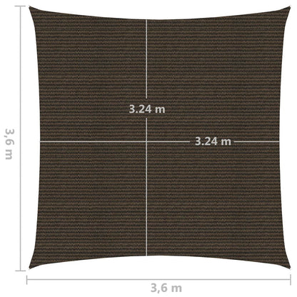 Vela Parasole 160 g/m² Marrone 3,6x3,6 m in HDPE - homemem39