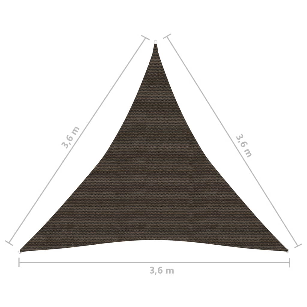 Vela Parasole 160 g/m² Marrone 3,6x3,6x3,6 m in HDPE - homemem39