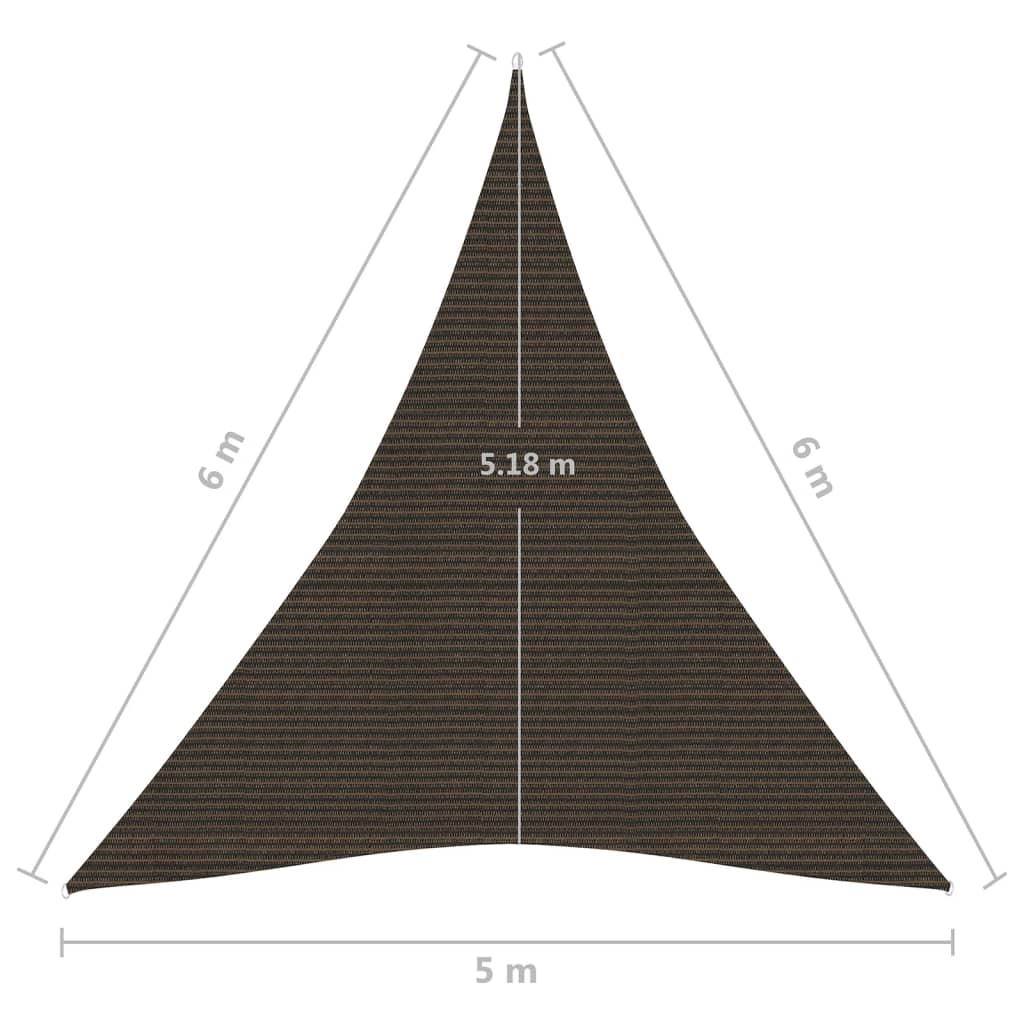 Vela Parasole 160 g/m² Marrone 5x6x6 m in HDPE - homemem39