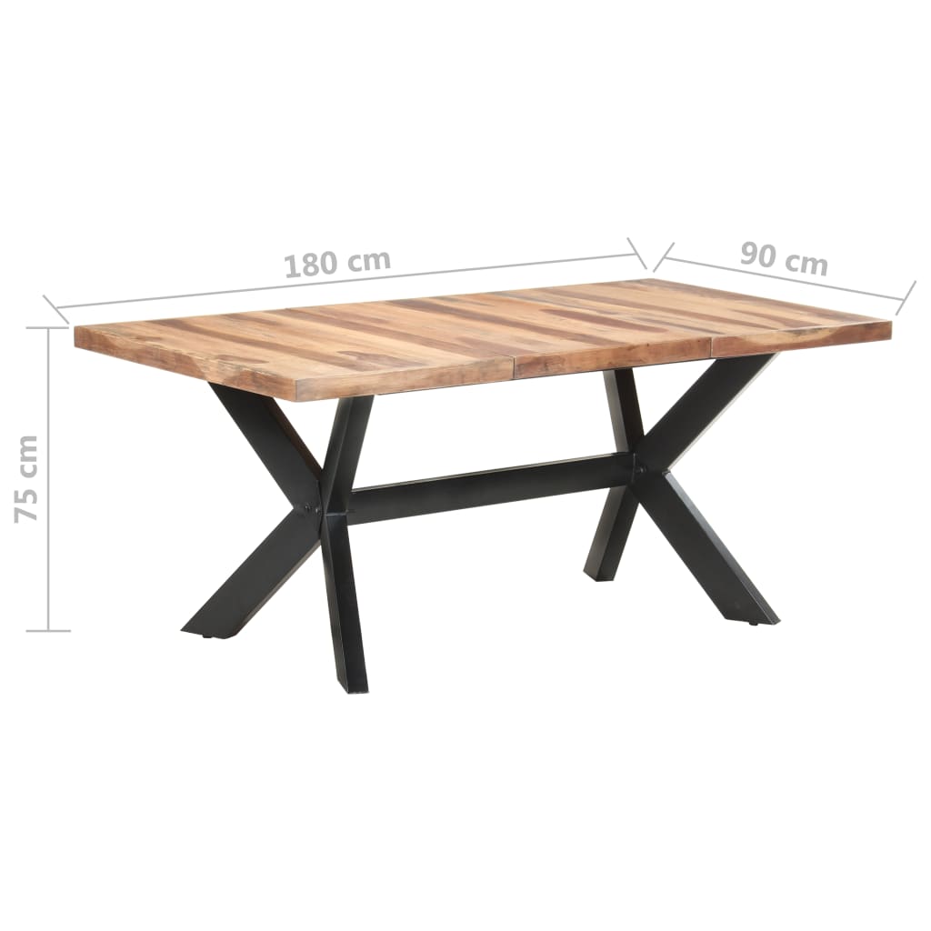 Tavolo da Pranzo 180x90x75 cm Legno Massello con Finitura Miele - homemem39