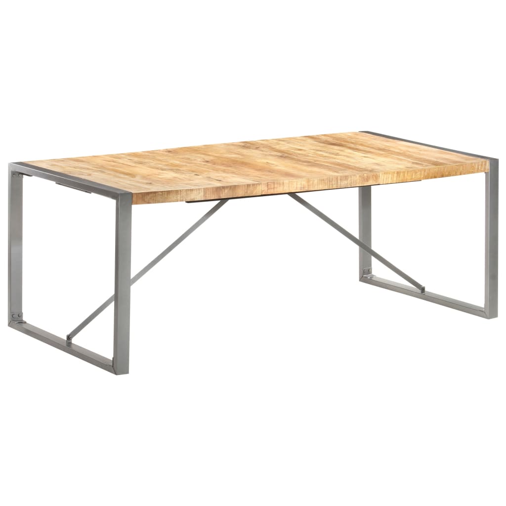 Tavolo da Pranzo 200x100x75cm in Legno Massello di Mango Grezzo - homemem39