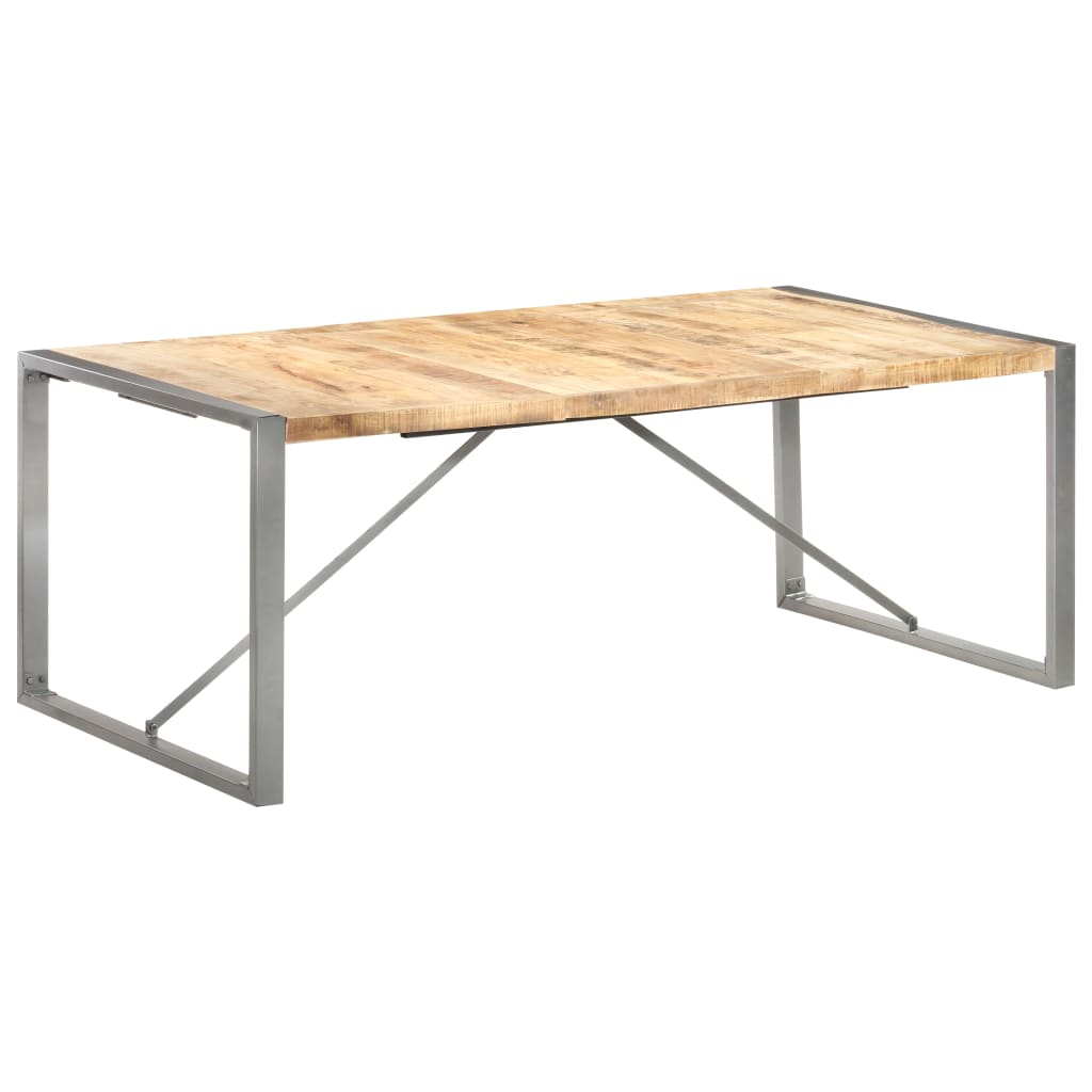 Tavolo da Pranzo 200x100x75cm in Legno Massello di Mango Grezzo - homemem39