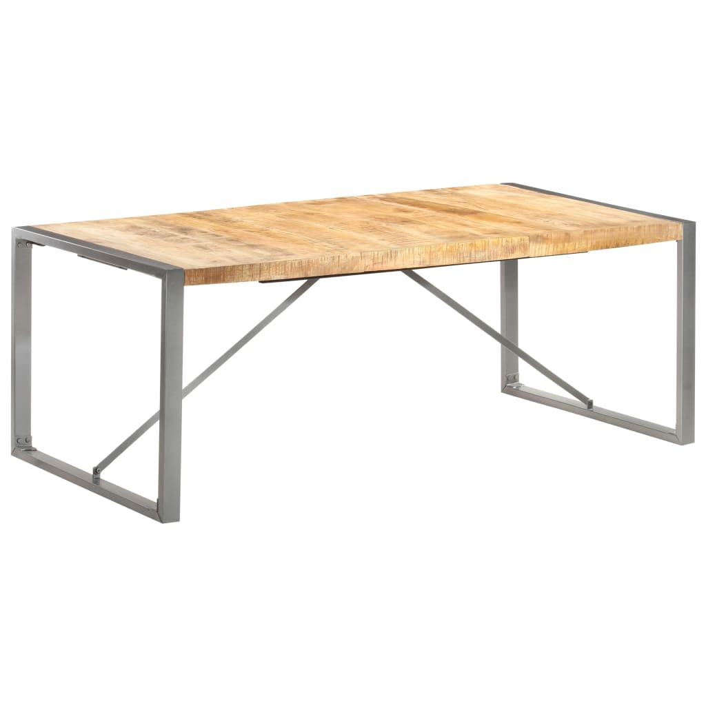 Tavolo da Pranzo 200x100x75cm in Legno Massello di Mango Grezzo - homemem39