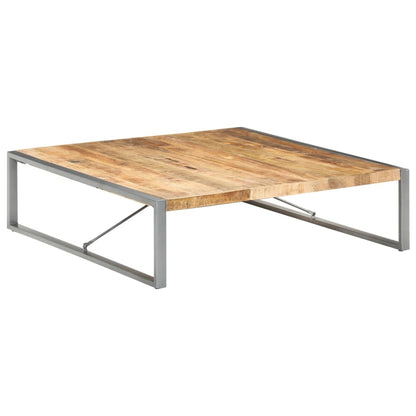 Tavolino da Salotto 140x140x40 cm in Legno di Mango Grezzo - homemem39