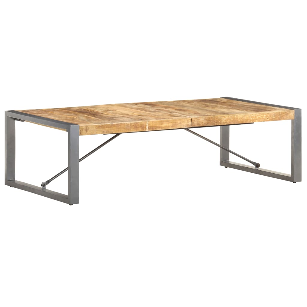 Tavolino da Salotto 140x70x40 cm in Legno di Mango Grezzo - homemem39