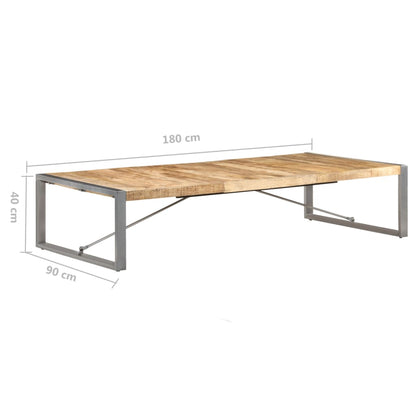 Tavolino da Salotto 180x90x40 cm in Legno di Mango Grezzo - homemem39