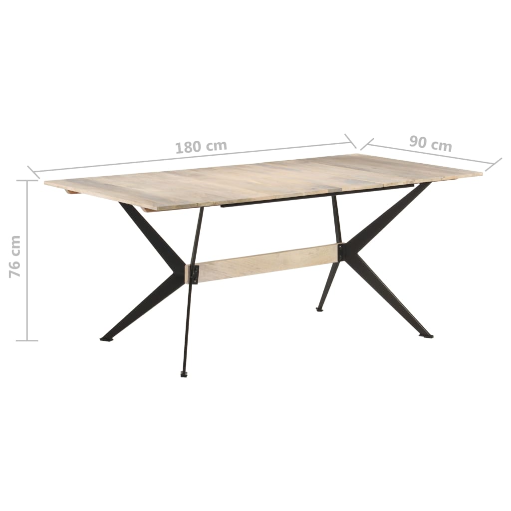 Tavolo da Pranzo 180x90x76 cm in Legno Massello di Mango - homemem39