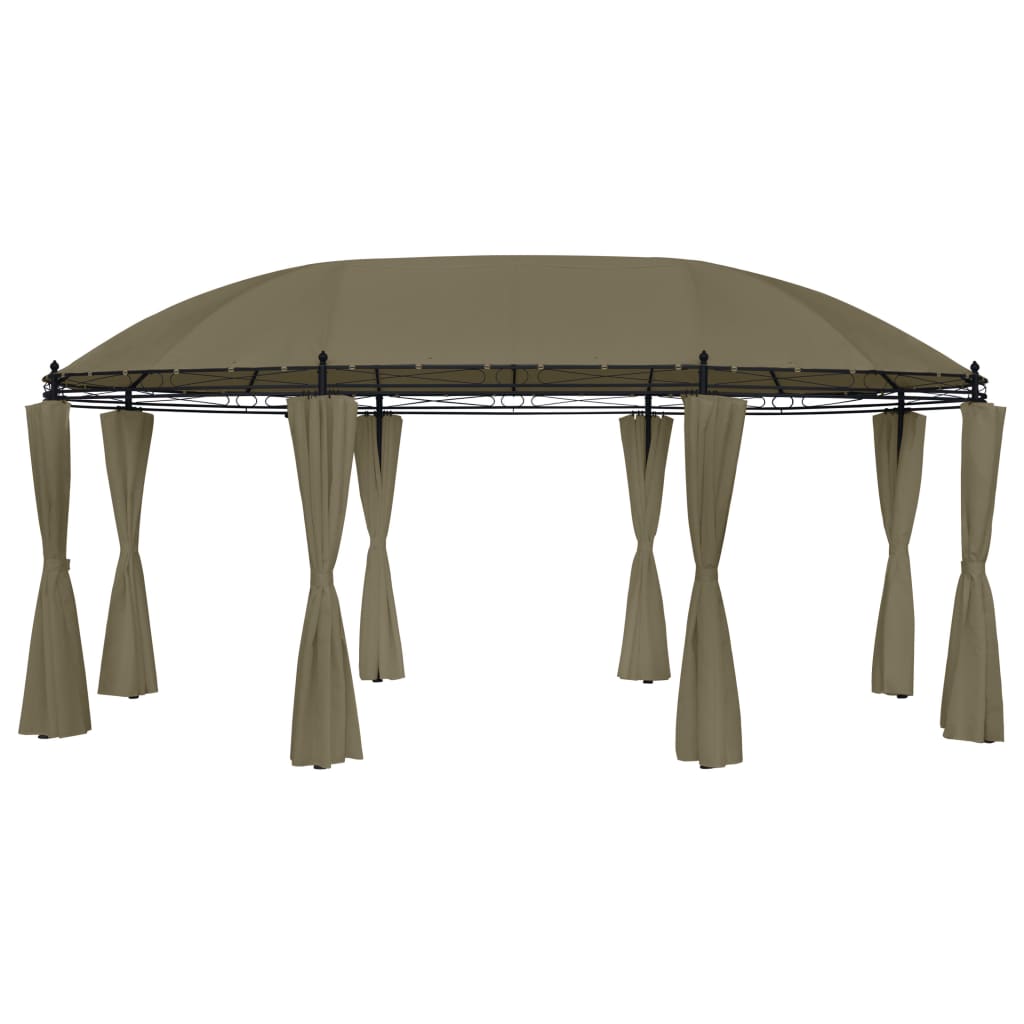 Gazebo con Tende 520x349x255 cm Grigio Talpa 180 g/m² - homemem39