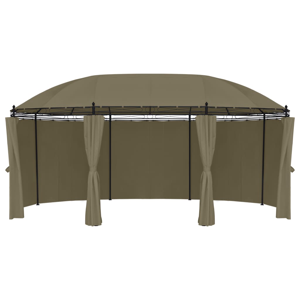 Gazebo con Tende 520x349x255 cm Grigio Talpa 180 g/m² - homemem39