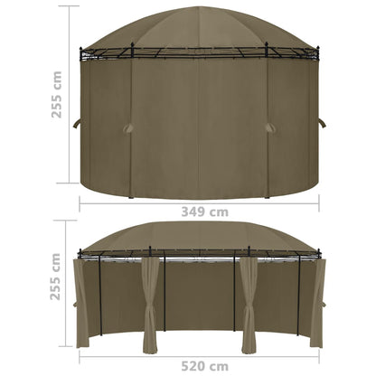 Gazebo con Tende 520x349x255 cm Grigio Talpa 180 g/m² - homemem39