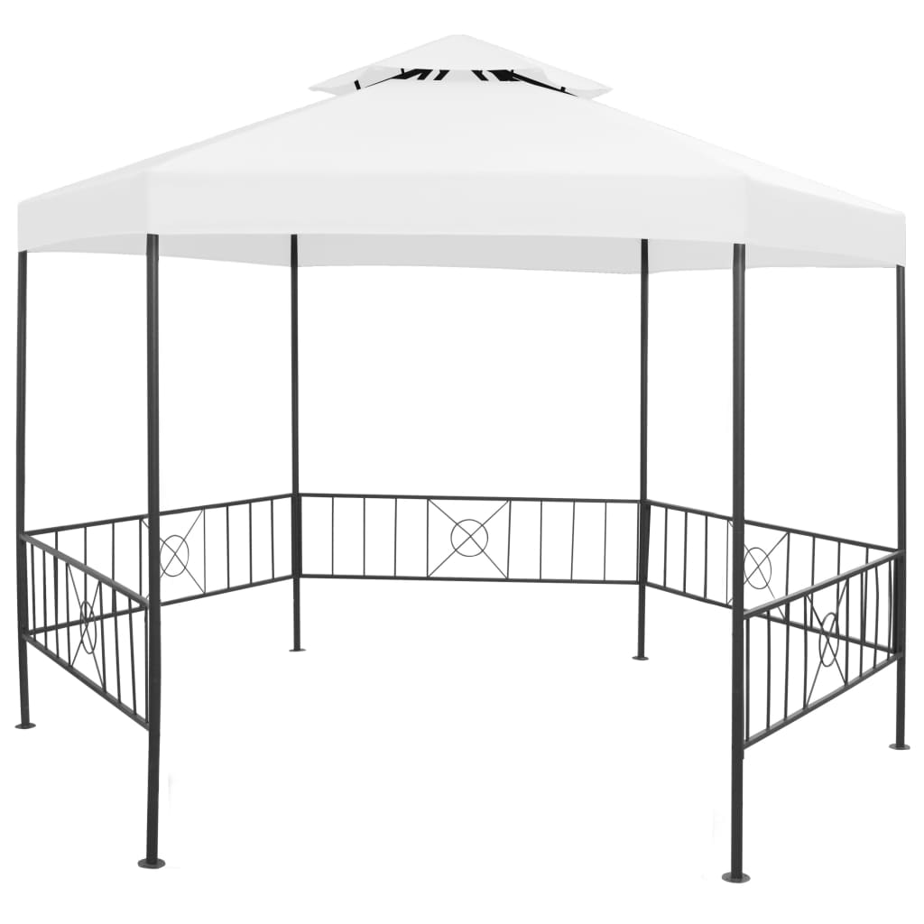 Gazebo da Giardino 323x275x265 cm Bianco 180 g/m² - homemem39