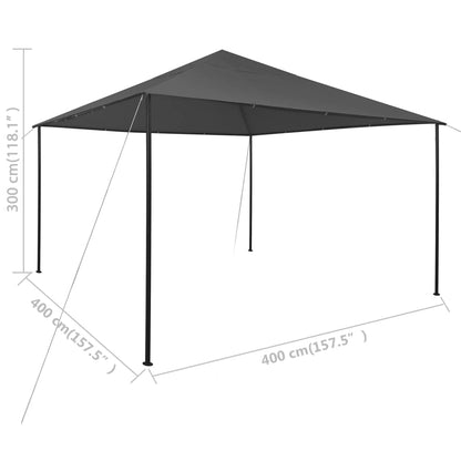 Gazebo da Giardino 4x4x3 m Antracite 180 g/m² - homemem39