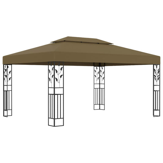 Gazebo con Tetto Doppio 3x4 m Grigio Talpa 180 g/m² - homemem39