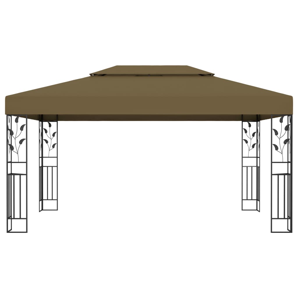 Gazebo con Tetto Doppio 3x4 m Grigio Talpa 180 g/m² - homemem39