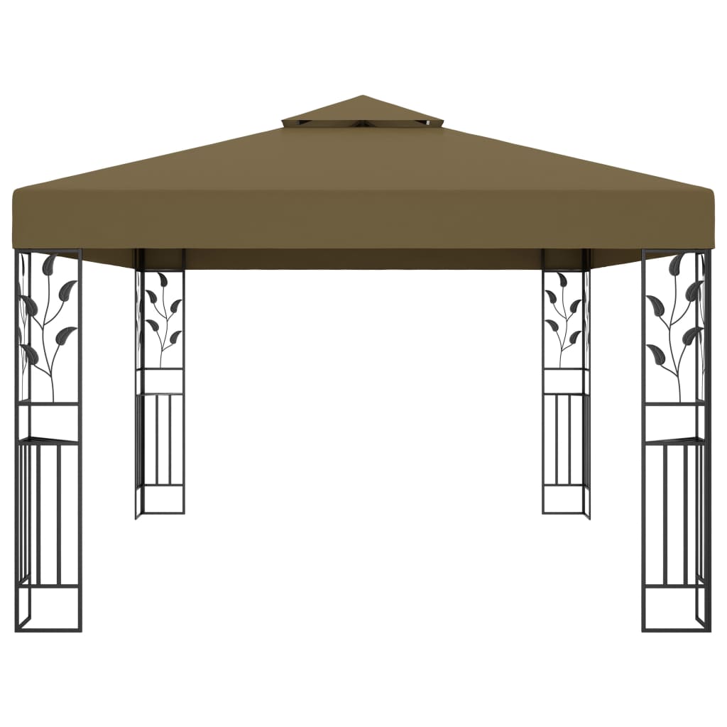 Gazebo con Tetto Doppio 3x4 m Grigio Talpa 180 g/m² - homemem39