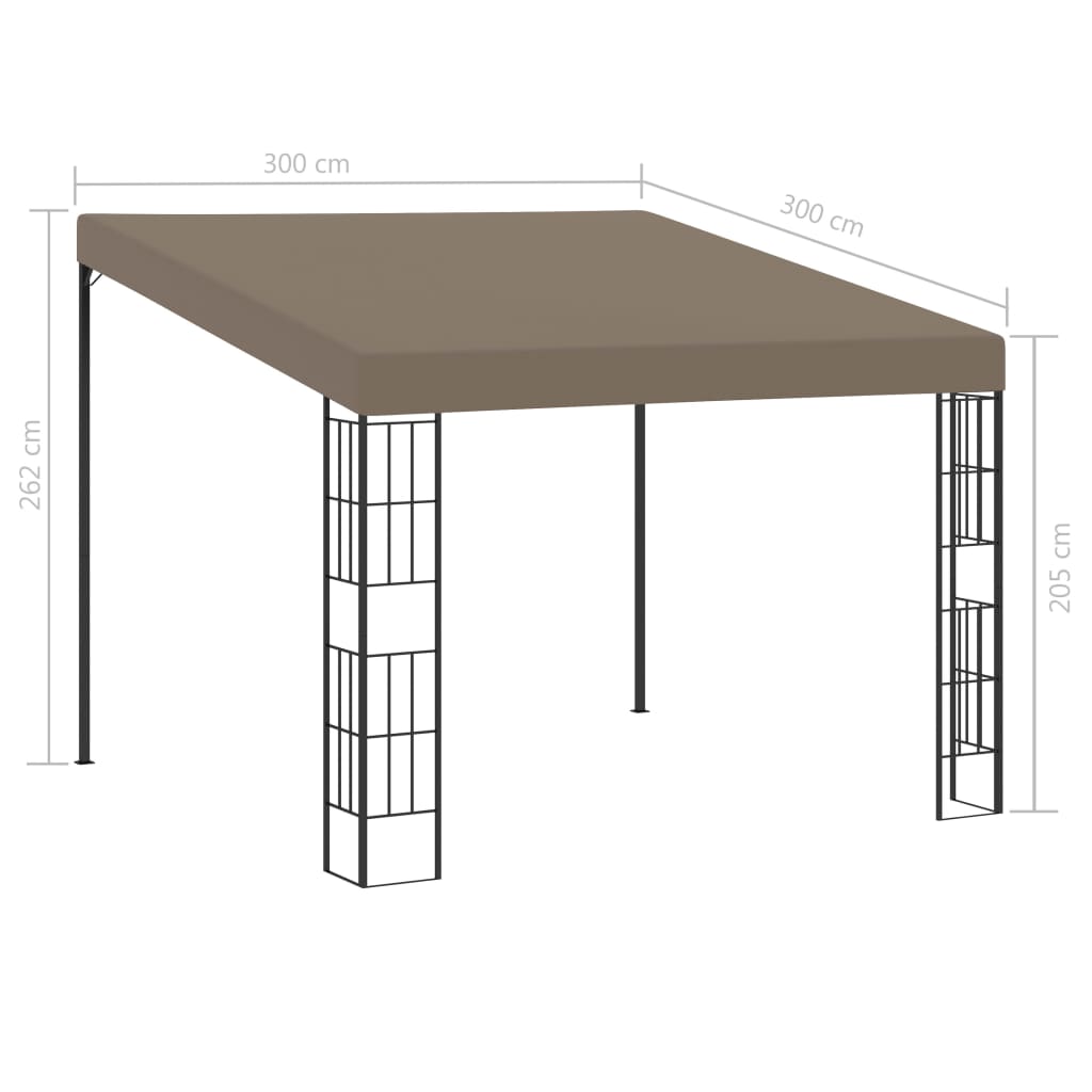 Gazebo a Parete 3x3 m Talpa in Tessuto - homemem39