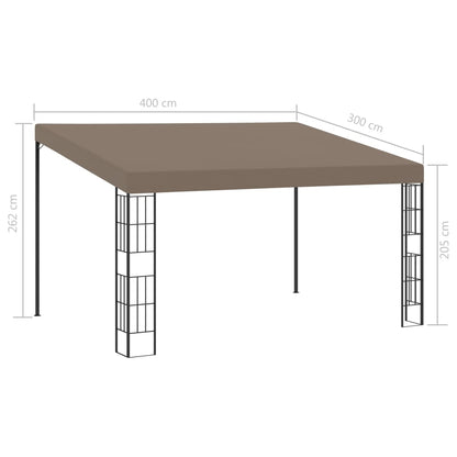 Gazebo a Parete 4x3 m Talpa in Tessuto - homemem39