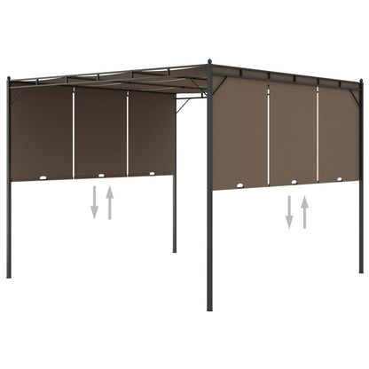 Gazebo da Giardino con Tenda Laterale 3x3x2,25 m Talpa - homemem39