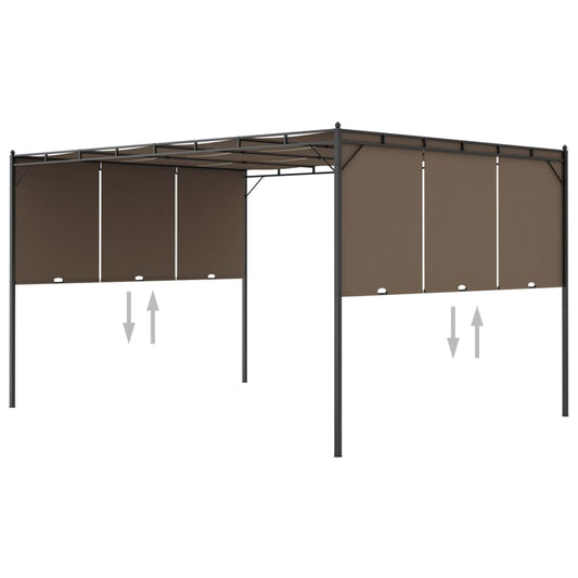 Gazebo da Giardino con Tenda Laterale 4x3x2,25 m Talpa - homemem39