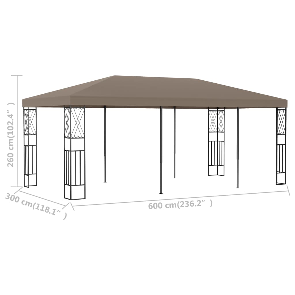 Gazebo 6x3 m Grigio Talpa in Tessuto - homemem39