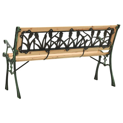 Panchina da Giardino 122 cm in Ghisa e Legno Massello di Abete - homemem39