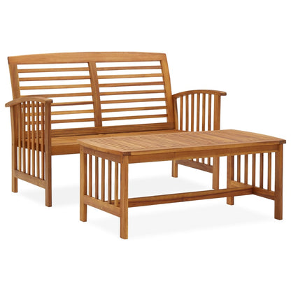 Set Divani da Giardino 2 pz in Legno Massello di Acacia - homemem39