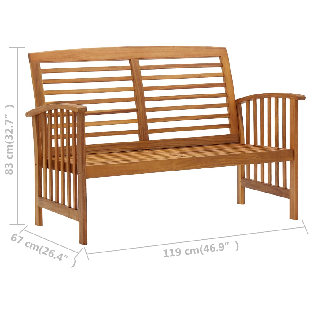 Set Divani da Giardino 2 pz in Legno Massello di Acacia - homemem39