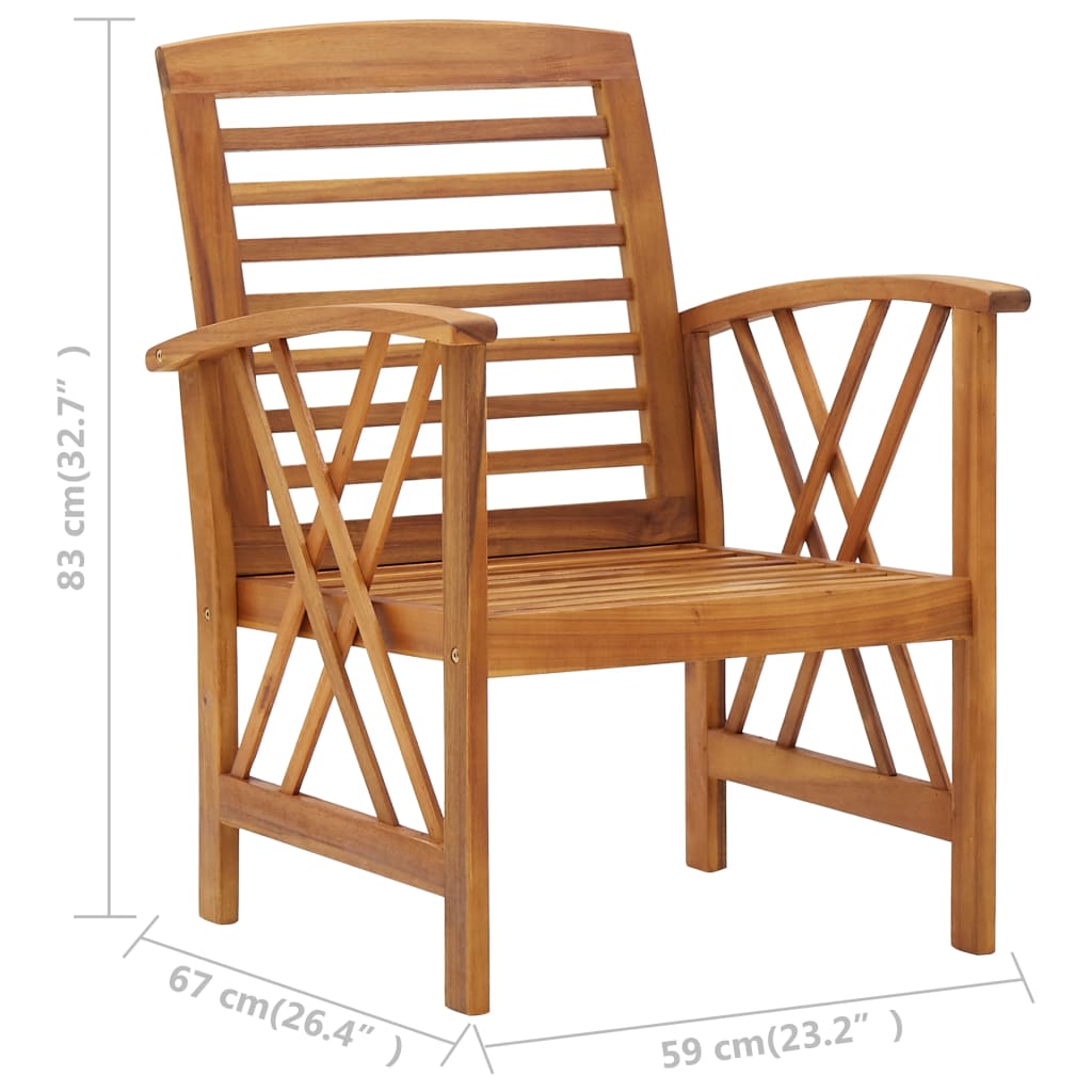 Sedie da Giardino 2 pz in Legno Massello d'Acacia - homemem39