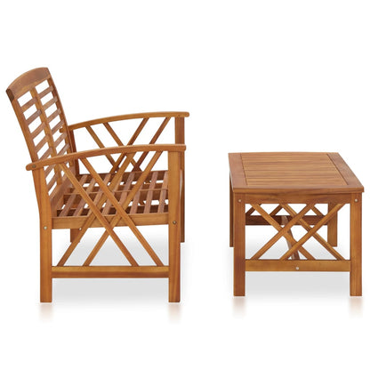 Set Divani da Giardino 2 pz in Legno Massello di Acacia - homemem39