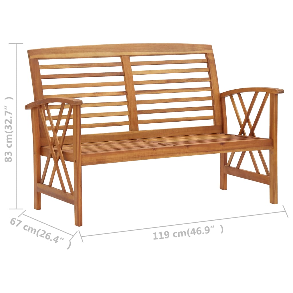 Set Divani da Giardino 2 pz in Legno Massello di Acacia - homemem39