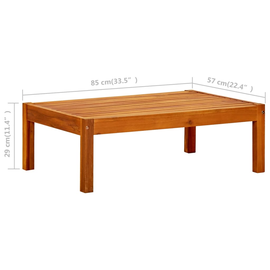 Tavolo da Giardino 85x57x29 cm in Legno Massello di Acacia - homemem39